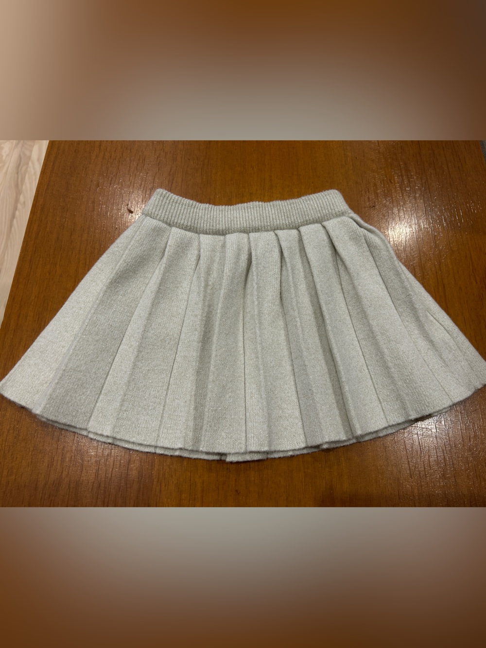 Cat & Jack Pleated Skater Skirt in Light beige (glitter like)